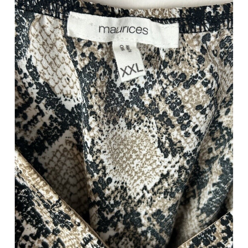 Maurices Brown Animal Snakeskin Sleeveless Surplice Wrap Front Womens Top Sz XXL - Picture 3 of 9